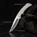 TitaniumKnife • Canivete em Inox Puro (+FRETE EXPRESSO GRÁTIS)